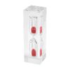 Sauna Bath Clock, Acrylic, Hourglass, 3-Minute Timer, Waterproof, Lightweight, Compact, Sauna Goods, Toothpaste Timer, Time Management, Stylish (Red)