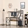 59" Rustic Style Computer Desk Writing Studying Table w/ 4-Tier Storage Shelves