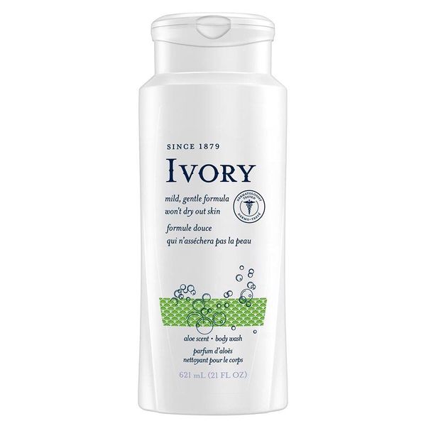 Ivory Scented Body Wash, Aloe 21 oz (Pack of 4)