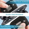 Beufee Skate Sharpener, Adjustable Width Ice Skates Sharpener Ice Skates Blade Sharpener Double Sided Ice Skate Sharpener with Keychain