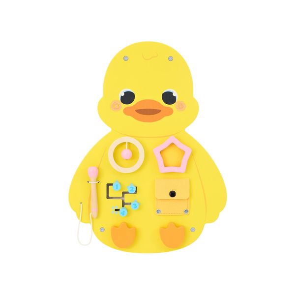 Monläurd® Wooden Duck Sensory Wall Toy, Busy Board for Toddlers, Montessori Sensory Wall Panel for Kids, Ideal for Classroom, Playroom & Daycare, Wall Activity Board