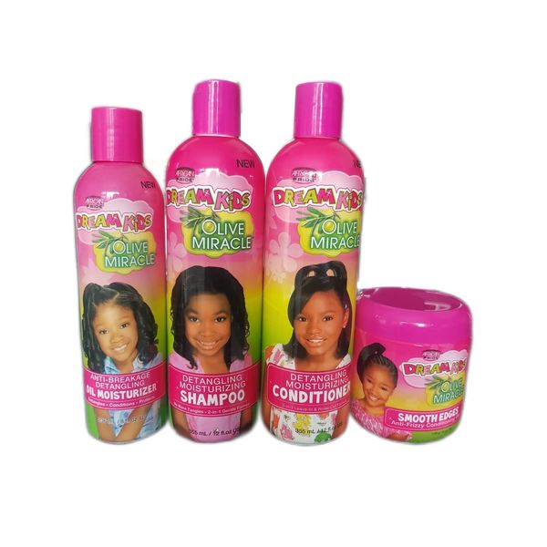 Dream African Pride Kids Olive Miracle Detangling Moisturizing Set Of 4 Products