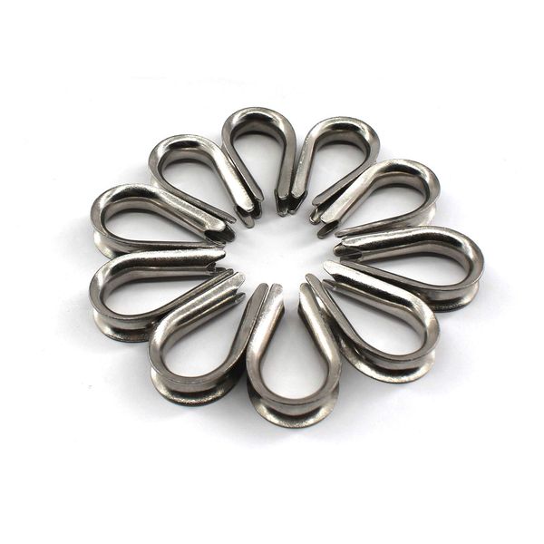 10 pcs M12 304 Stainless Steel Thimble for Wire Rope Cable Wire Ring-shaped Thimble