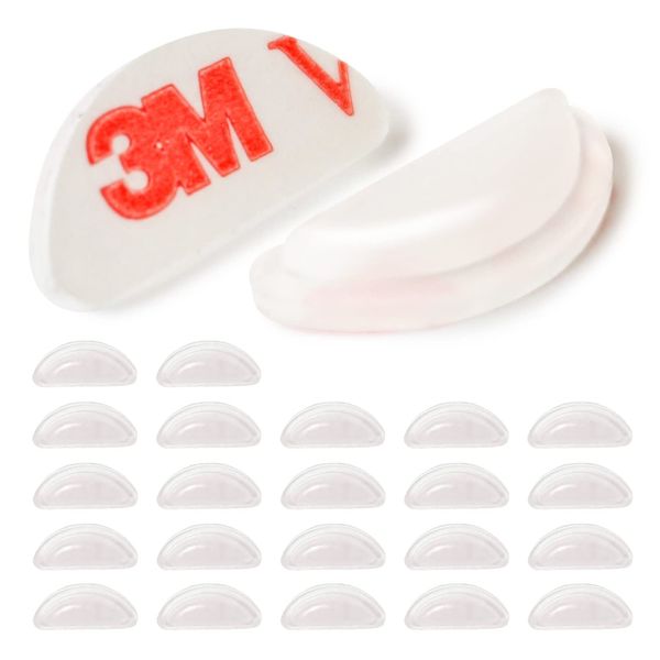 Vitoria Series Sell 50,000 Pieces, Eyeglasses, Nose Pads, Nose Pads, Anti-Slip [Set of 12, 3M Double-Sided Tape], Clear (thick)