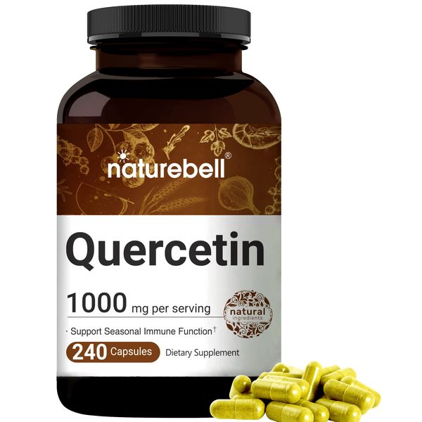 NatureBell Quercetin 1000mg Per Serving | 240 Capsules, Ultra Strength Quercetin Supplement | Bioflavonoids for Healthy Immune Support, Third Party Tested, Non-GMO & No Gluten