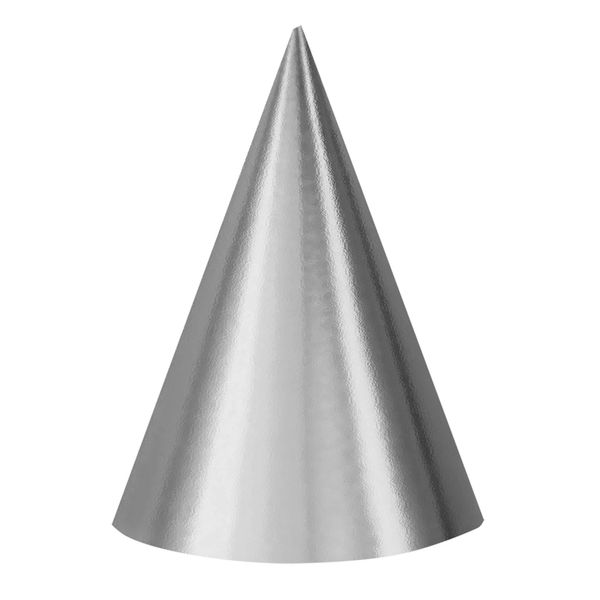 Chic Silver & Gold Foil Cone Party Hats - 7" (Pack of 12) - Premium Quality Material, Eye-Catching & Unique Design - Perfect for Birthday Celebrations