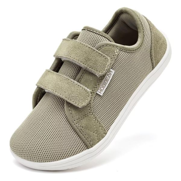 HOBIBEAR Kinder Breite Barfußschuhe für Jungen Mädchen Outdoor Trail Running Minimalist Walking Schuhe(EU 24,Braun)