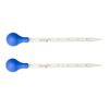 10ml Glass Graduated Pipettes Lab Dropper with Blue Rubber Cap and Scale(2 Pack)