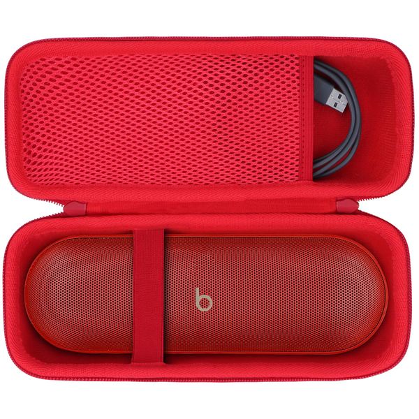 Lebakort Storage Case Compatible with Beats Pill - Wireless Bluetooth Speaker (Red Case)