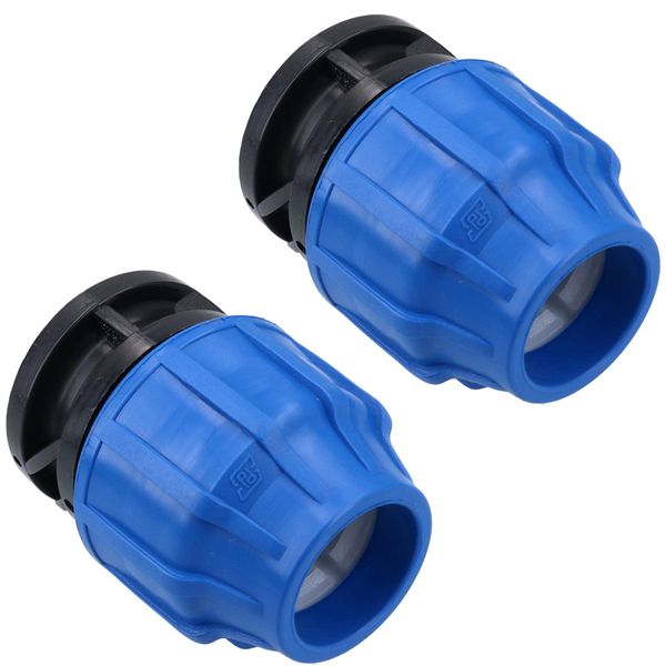 32mm MDPE End Stop Water Pipe Cap Shut-Off Compression Fitting Coupling 2PK