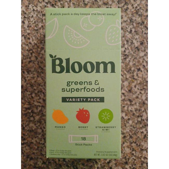 Bloom Nutrition Greens And Superfoods Variety Stick Pack - 2.95oz