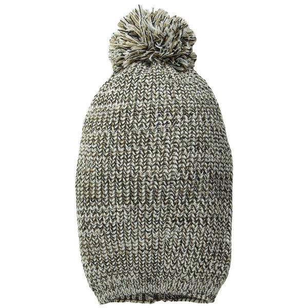 D&Y Women's Marled Beanie Pom, Black, One Size