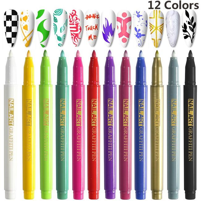 10pcs Nail Art Pen 3D Coloring Pen Graffiti Pen Drawing A Point