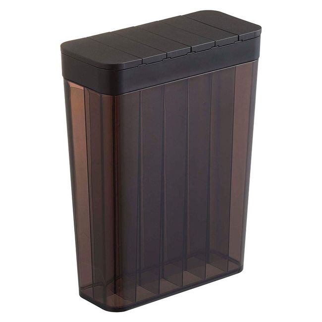 Yamazaki Industrial 3761 Rice Bins for Refrigerators, Black, Approx. W 7.3 x D 3.3 x H 9.6 inches (18.5 x 8.5 x 24.5 cm), Tower Weighing, Rice Stocker, Slide Type