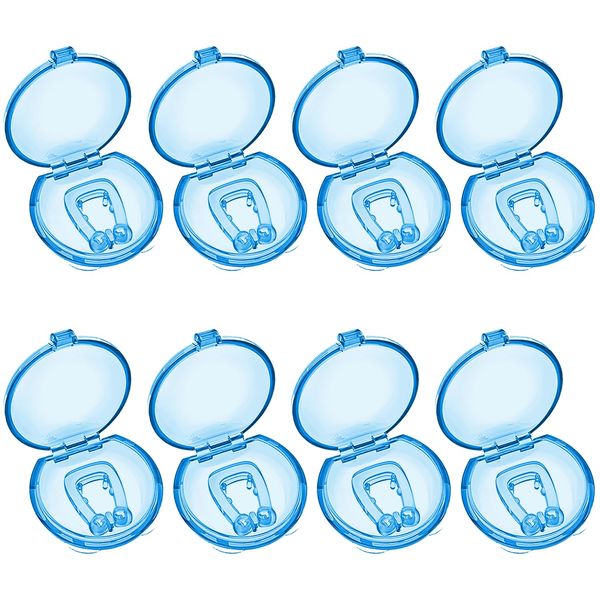 8 Pack Anti Snoring Devices Snoring Nose Clip Snore Stopper Anti Snore Nose Clip Anti Snoring Nose Snoring Clip Snoring Aids for Men Women（Blue）