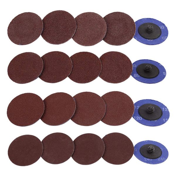 uxcell Sanding Discs, Sanding Pats, Rolls, Lock Disc Pads, Sanding Abrasives, 60, 80, 120, 240 Grit, 2.0 inches (50 mm), 40 Pieces