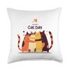 Happy Cat Day – Cute Hugging Cats for Cat Lovers Throw Pillow