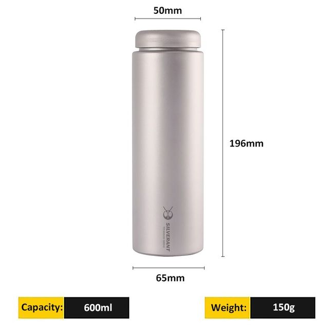 Large Titanium Water Bottle 1200ml/42.2 fl oz - Wide Mouth