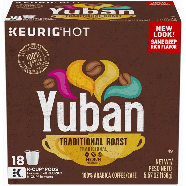 Yuban Gold Original Medium Roast Coffee K-Cup Pods 72 Pods, 18 Count (Pack of 4)