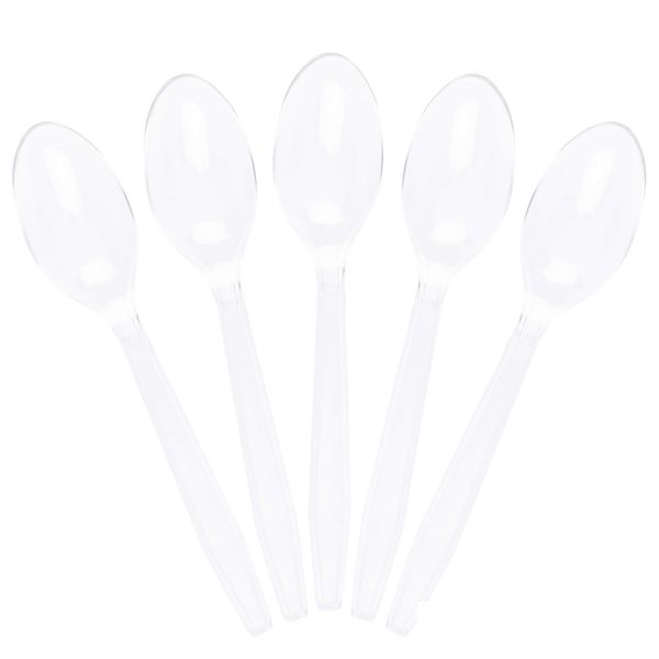 Plasticpro Clear Plastic Tea Spoons Disposable Cutlery Utensils 300 Count