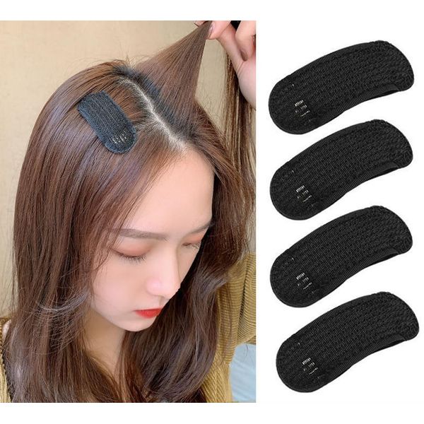 6 Pcs Thin Style Bump It Up Volume Hair Base Set Volume Hair Base Inserts Bump It Up Hair Pads Hair Bun Maker Hair Styling Clip Accessories(Black)