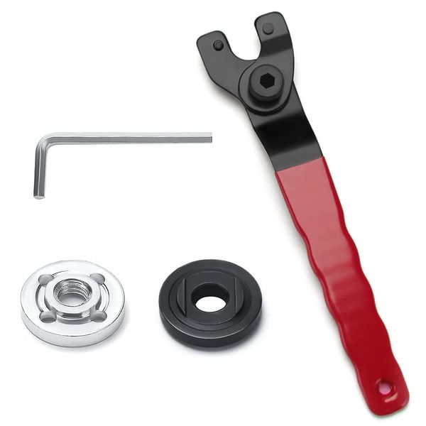 VooGenzek Angle Grinder Spanner, 10-52mm Adjustable, Red Black