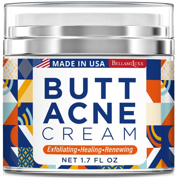 BellamiLuxx Butt & Thigh Acne Clearing Cream - Moisturizing & Exfoliating 1.7 Fl Oz for Acne Prone Skin