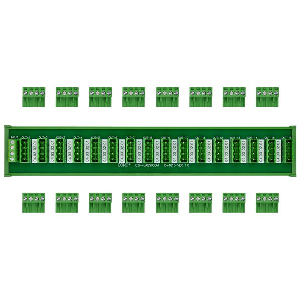 DIN Rail Mount 10A/300V Pluggable Screw Terminal Block Distribution Module (16x4 Pole)