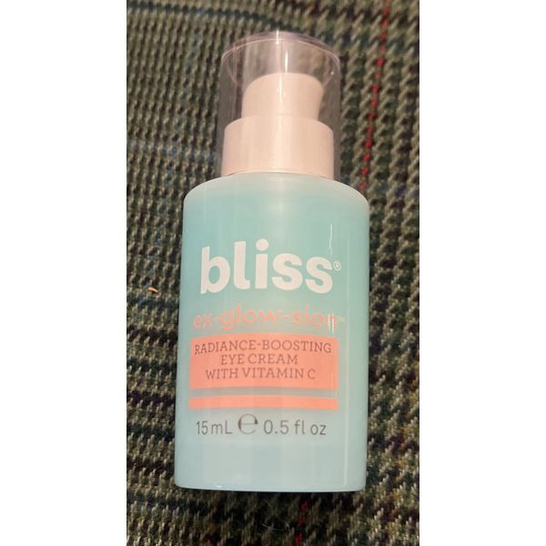 BLISS Ex-Glow-Sion Radiance Boosting Eye Cream Vitamin C 0.5 Oz New Old Stock
