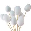 Plastic Hollow Eggs On Sticks White Easter Eggs to Decorate for Children - 10 Easter Crafts Hollow Eggs & Sticks for Easter Decorations Great for Marbling