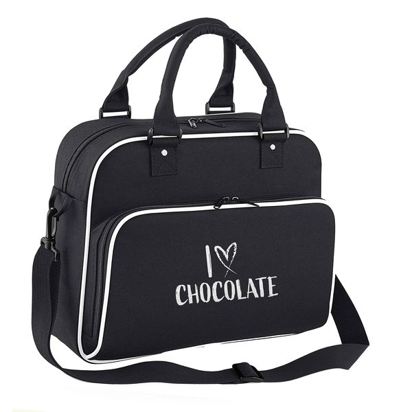 Flox Creative Black and White Junior Dance Bag I Heart Chocolate