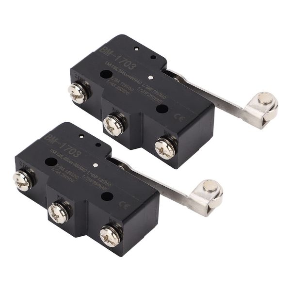 Micro limit switch hinge roller lever switch NO+NC 250 VAC 2 pieces, pack of 2