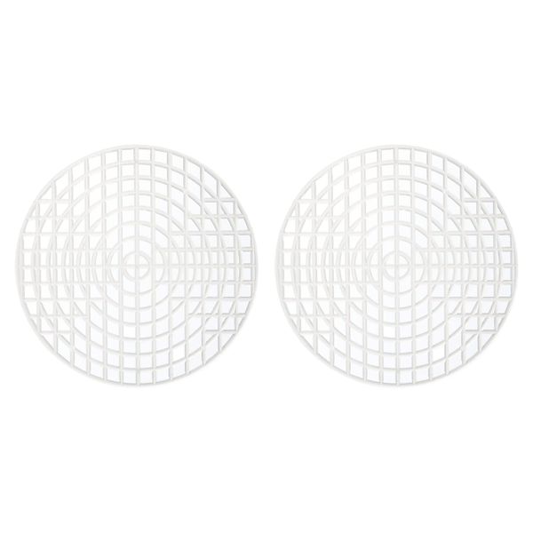 sourcing map Plastic Mesh Canvas Sheet 9.6cm/ 3.8" White Round Blank Canvas for Embroidery Needlepoint, Knit Crochet Mesh, Pack of 2