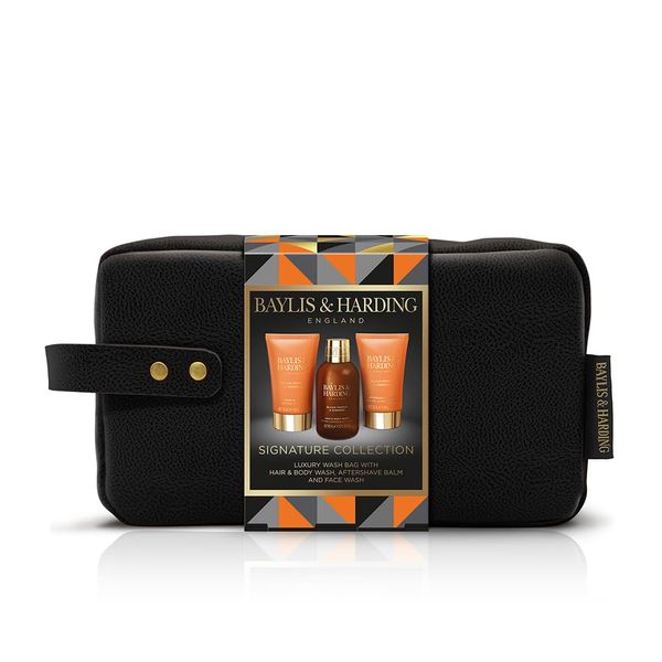 Baylis & Harding Black Pepper & Ginseng Men's Luxury Wash Bag Gift Set - Vegan Friendly