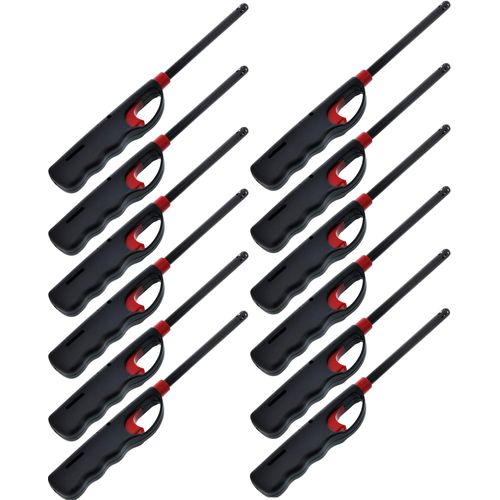 12 Pack - VIP Home Essentials Fuel Included Handi Flame BBQ Grill Click Stick Lighter Refillable Candle Fireplace Kitchen Stove Wind Resitent Long Stem