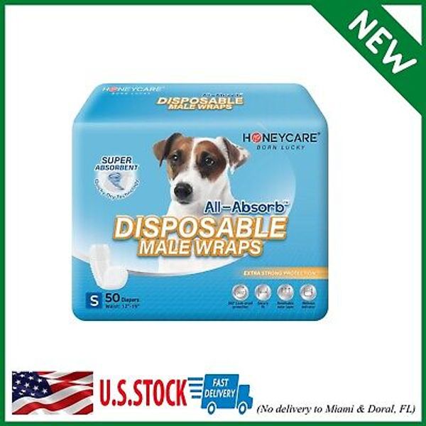 50 Pack Waist Disposable Dog Diapers Male Wraps Belly Bands Pet Soft SMALL