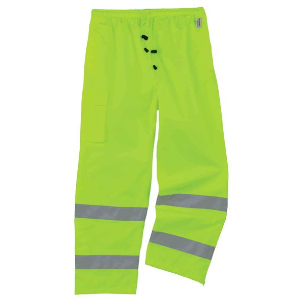 Ergodyne GloWear 8915 Rain Pants, High Visibility, Reflective, ANSI Compliant Lime, X-Large