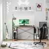 Gaming Desk with Power Outlet & LED Light 44 Inch Computer Office Desk with Hook
