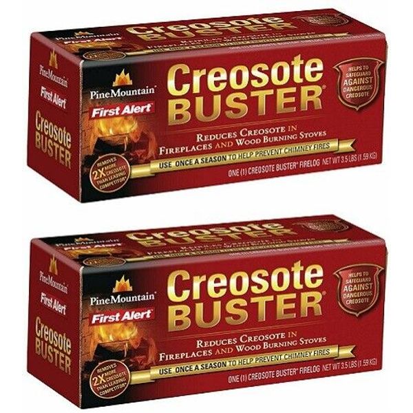 (2) ea Pine Mountain 525-160-881 Creosote Buster Chimney Cleaning Fire Log