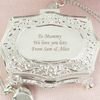 Personalised Silver Finish Small Antique Trinket Box