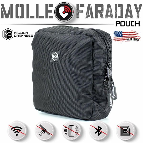 Mission Darkness MOLLE Faraday Pouch - Anti-Hacking/Tracking RF Blocking Bag