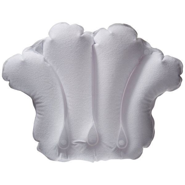 Aquasentials Inflatable Bath Pillow - Terry Cloth (White)