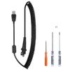 Compatible Nuance® Dragon PowerMic III Microphone 5.5' Curly Cable - Easy Install