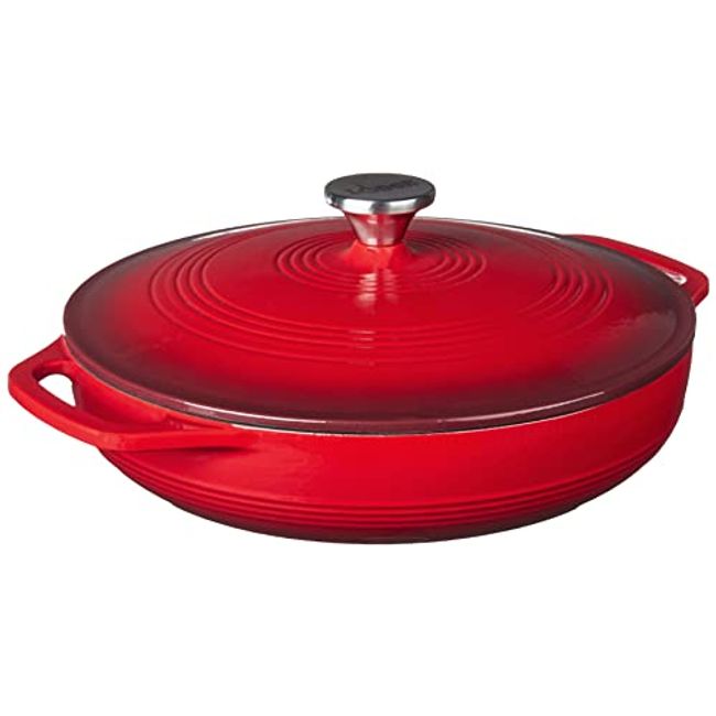 Enameled Cast Iron Braiser with Lid and Dual Handles