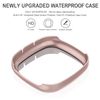 AMCC Cases compatible with Fitbit Sense/Fitbit Versa 3 Screen Protector, Hard PC Plated Full Coverage Screen Bumper Full Sensitive Cover (Black+Rose gold+Navy blue+Clear)