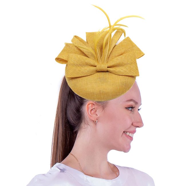 Fascinators Hat Sinamay Flower Womens Headwear Cocktail Tea Party Bridal Kentucky Derby Headband (A Gold)