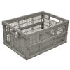 VR7 Folding storage crates with handles Stackable Plastic Storage Baskets for Home Kitchen Collapsible Storage Boxes Grey & White 5 Pack