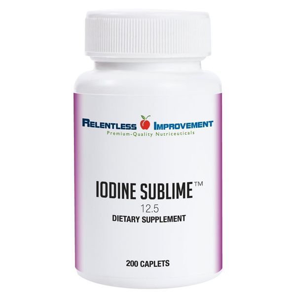 Relentless Improvement Iodine Sublime 12.5mg 200 Caplets with Potassium Iodide