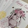 WHITE COTTON CARDS 6 X EASTER NOTECARDS, HAND FINISHED (N95-E1)